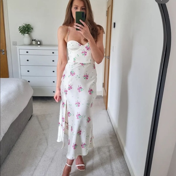 ZARA SATIN EFFECT PRINT DRESS - Picture 7 of 14